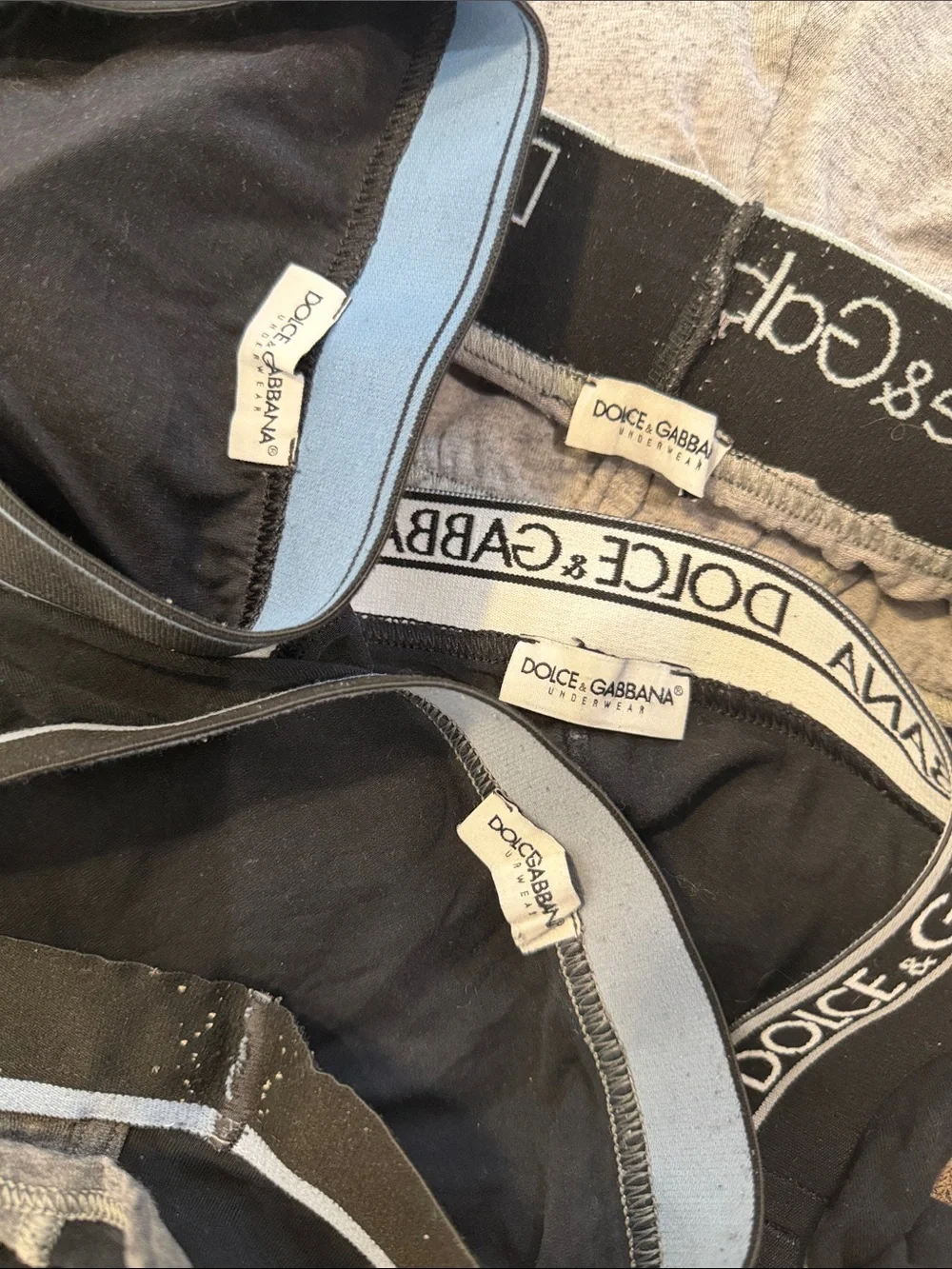 Dolce & Gabbana Men's Briefs Set - Black & Gray Designer Underwear Size Small